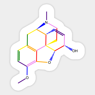 Codeine Molecule Rainbow Chemistry Sticker